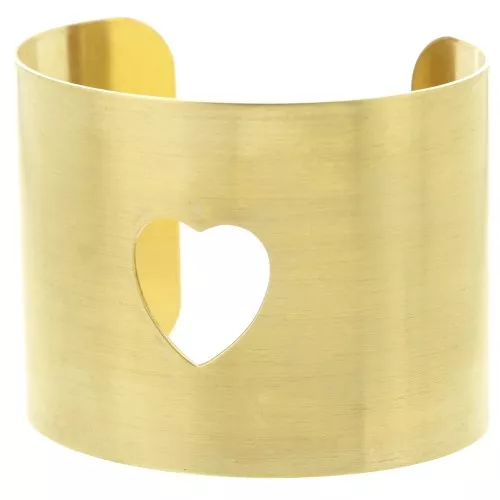 Bracciale a cuore traforato da decorare 49x150 mm - Ottone non trattato x1