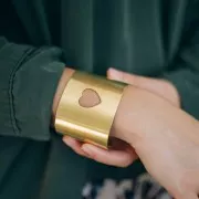 Bracciale a cuore traforato da decorare 49x150 mm - Ottone non trattato x1