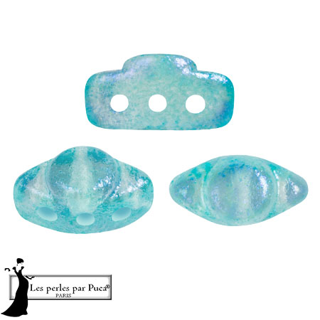 Perle di vetro Volos® di Puca® 4x8 mm - Candy Curacao x10g