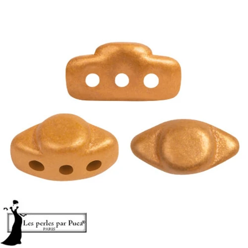 Perle di vetro Volos® di Puca® 4x8 mm - Apricot Metallic Mat x10g
