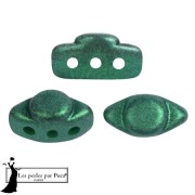 Perle di vetro Volos® di Puca® 4x8 mm - Green Forest Metallic Mat x10g
