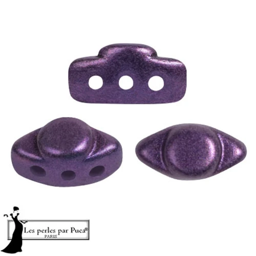 Perle di vetro Volos® di Puca® 4x8 mm - Ultra Violet Metallic Mat x10g