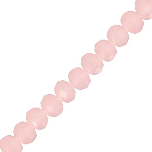 Perle sfaccettate rotonde - rotonde appiattite -8x6 mm Opaque Light Pink x40cm