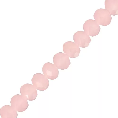 Perle sfaccettate rotonde - rotonde appiattite -8x6 mm Opaque Light Pink x40cm