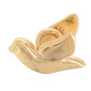 Ciondolo uccello 6x8 mm - Dorato con oro fino x1