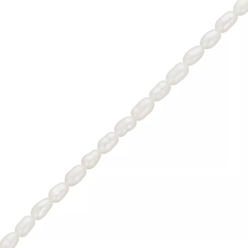 Perle d'acqua dolce a grani di riso - 3x2,5 mm - Grado AA Bianco x20