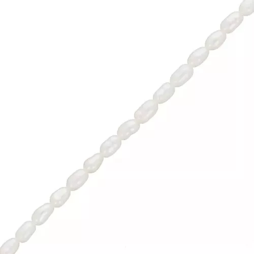 Perle d'acqua dolce a grani di riso - 3x2,5 mm - Grado AA Bianco x20