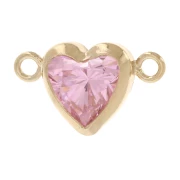 Intercalaire coeur horizontal 9x5.5 mm avec CZ - Gold filled (or laminé) - Rose