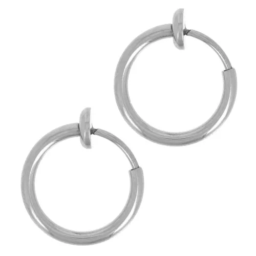 Mini orecchini a clip - Per orecchie non forate 13 mm - Acciaio inossidabile x2
