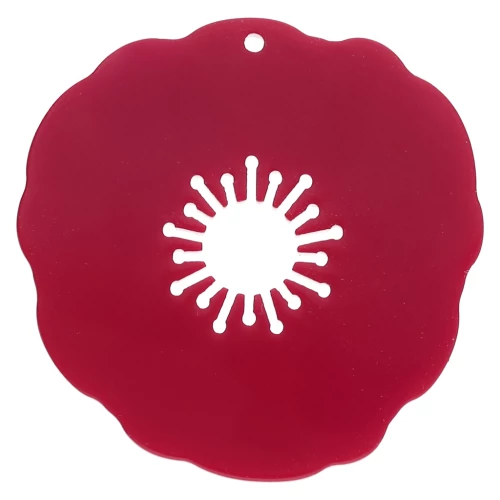 Pendente a forma di papavero in acrilico da 40 mm - Rosso x 1
