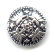 Perle metallo argentato brunito mm. 16 x1|raw }}