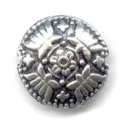 Perle metallo argentato brunito mm. 16 x1