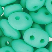 SuperDuo mm. 2.5x5 Opaque Green Turquoise Silk Mat x10g