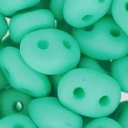 SuperDuo mm. 2.5x5 Opaque Green Turquoise Silk Mat x10g