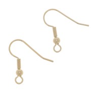 Ganci palline per orecchini mm. 18 light gold x6