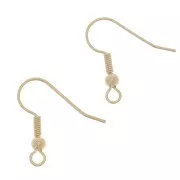Ganci palline per orecchini mm. 18 light gold x6