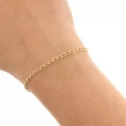 Catena maglia piatta ovale mm. 2,5 light gold x m. 1