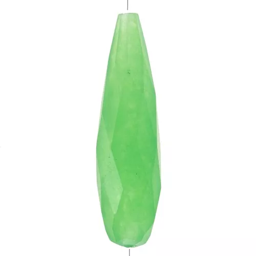 Perline Gocce sfaccettate en jade teinté 29 mm Verde smeraldo x1