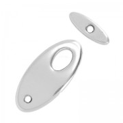 Chiusura a T barra ovale mm. 25 Placcatura Argento Antico x1|raw }}