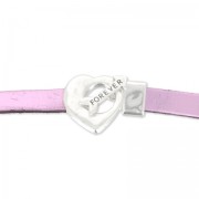 Chiusura T cuore 25 mm per laccetto10 mm Placcatura Argento Antico x1