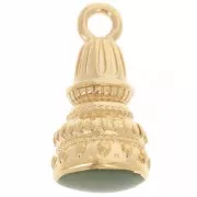 Verde scuro - Pendente etnico 28x13 mm in resina epossidica - Dorato con oro fino - Verde scuro x1 Pendente etnico 28x13 mm in resina epossidica - Dorato con oro fino - Verde scuro x1