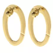 Orecchini ovali martellati 32x19 mm - Dorato con oro fino x2
