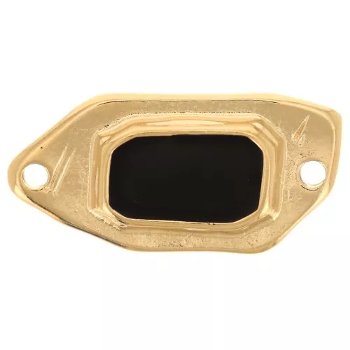 Distanziatore irregolare 22x11 mm in resina epossidica effetto vetro colorato Dorato con oro fino - nero