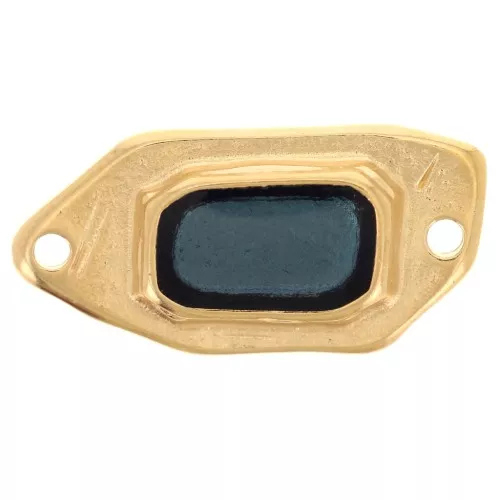 Distanziatore irregolare 22x11 mm in resina epossidica effetto vetro colorato Dorato con oro fino - blu