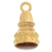 Marrone - Pendente etnico 28x13 mm in resina epossidica - Dorato con oro fino - Marrone x1 Pendente etnico 28x13 mm in resina epossidica - Dorato con oro fino - Marrone x1