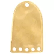 Pendente 27x17 mm in resina con effetto vetro colorato - Dorato oro fino - Nero