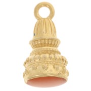 Pendente etnico 28x13 mm in resina epossidica - Dorato con oro fino - Topazio x1|raw }}