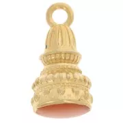 Topaz - Pendente etnico 28x13 mm in resina epossidica - Dorato con oro fino - Topazio x1 Pendente etnico 28x13 mm in resina epossidica - Dorato con oro fino - Topazio x1