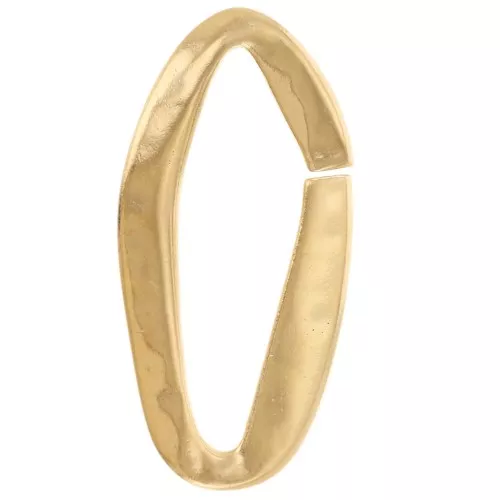 Distanziatore ovale irregolare martellato 35,5x17,5 mm - Dorato con oro fino x1