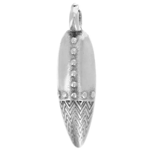 Pendente a forma di pugnale lavorato 23x6 mm Placcatura in argento invecchiato x1