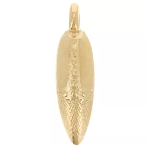 Pendente a forma di pugnale lavorato 23x6 mm - Dorato con oro fino x1