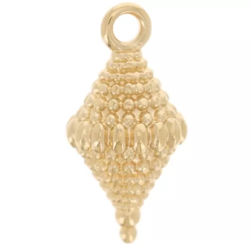 Ciondolo etnico a rombi 18x9 mm - Dorato con oro fino x1