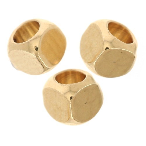 Perle cubiche arrotondate 2,5 mm - Dorato x15