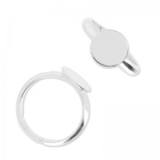 Base anello demi-jonc per incollare 10 mm argentato x1|raw }}