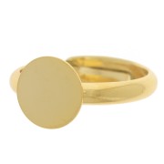 Anello regolabile con mezza incastonatura 10 mm - da T53 a 58 - Dorato con oro fino x1|raw }}