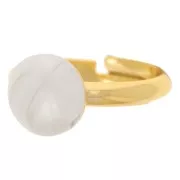 Anello regolabile con mezza incastonatura 10 mm - da T53 a 58 - Dorato con oro fino x1