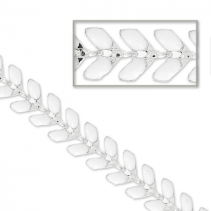Catena a spina di pesce in resina epossidica 6,3 mm Bianco argento x 20 cm