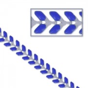 Catena a spina di pesce in resina epossidica 6,3 mm Blu argento x 20 cm