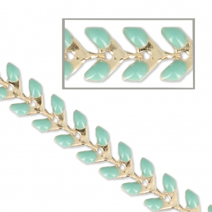 Catena a spina di pesce in resina epossidica 6,3 mm Verde Dorato x 20 cm