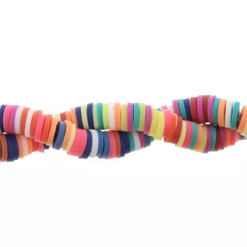 Perle rondelle in pasta polimerica Heishi 6x1 mm Multicolore x 39 cm