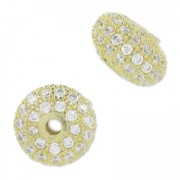 Ovale strassée 10x6 mm doré/Crystal x1|raw }}