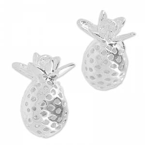 Ciondoli ananas 15 mm argentato antico x1