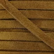 Laccetto di cuoio effetto scamosciato 5 mm Marrone x50cm