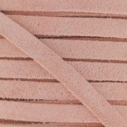 Laccetto di cuoio effetto scamosciato 5 mm Light Rose x50cm|raw }}