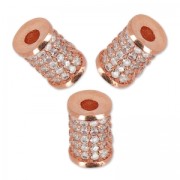 Tubo di strass 9x5.5 mm dorato rosa/Crystal x1|raw }}