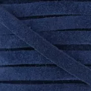 Laccetto di cuoio aspetto pelle di daino 5 mm Blu Marino x50cm